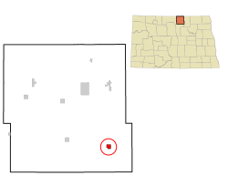 Location of Mylo, North Dakota