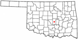 Location of Brooksville, Oklahoma