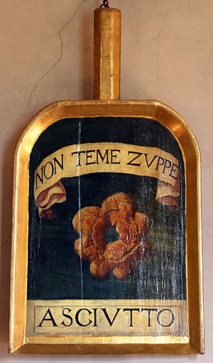 Pale degli accademici della crusca, asciutto (sebastiano zech), post 1592, berlingozzo (ciambella da intingere).jpg