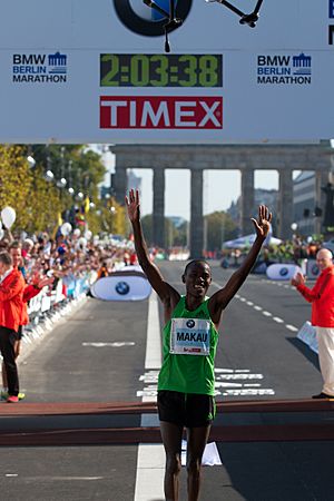 Patrick Makau at the Berlin Marathon 2011.jpg