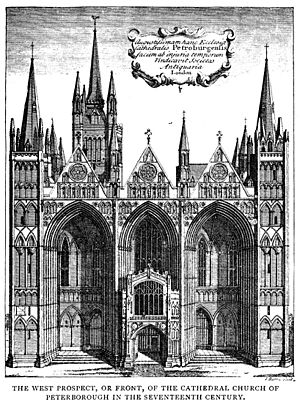 Peterborough Cathedral - West prospect C17 - Project Gutenberg eText 13618