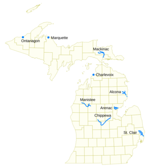 Pine Rivers Map US MI