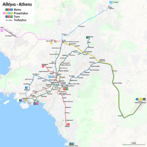 Public transport map of Athens