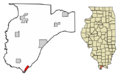 Pulaski County Illinois Incorporated and Unincorporated areas Mound City Highlighted