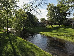 The Saganing River viewed upstream from the west side of Sturman Road