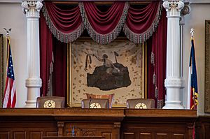 San Jacinto Liberty Battle Flag, currently displayed in the Texas House of Representatives