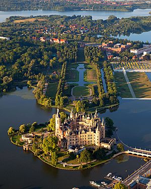 Schwerin Castle Aerial View Island Luftbild Schweriner Schloss Insel See