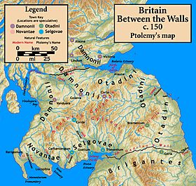 Peoples of northern Britain according to Ptolemy's 2nd-century Geography
