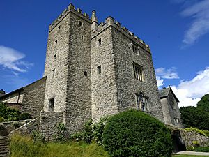 Sizergh Castle against a blue sky, July 2016