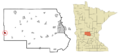 Stearns County Minnesota Incorporated and Unincorporated areas Brooten Highlighted