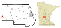 Location of Brootenwithin Stearns and Pope Countiesin the state of Minnesota