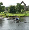 Stepping stones and Bolton Abbey - panoramio