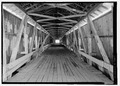 VIEW OF INTERIOR FROM NORTH. - West Union Bridge, Spanning Sugar Creek, CR 525W, West Union, Parke County, IN HAER IN-105-13