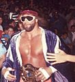 WWF Champion Randy Savage running
