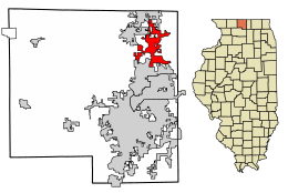 Location of Roscoe in Winnebago County, Illinois.
