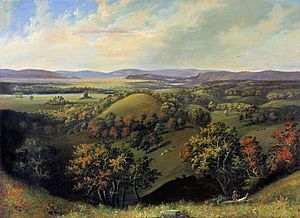 Wisconsin Heights Battlefield painting