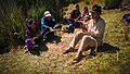 Working in Ocra, Chinchaypujio on building hand-made rope out of grass
