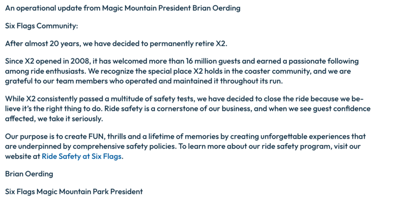X2 closing