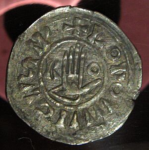 Zecca di roma, denaro di benedetto IV con ludovico III imperatore, 901-903, in argento (bibl. apostolica vaticana) mano
