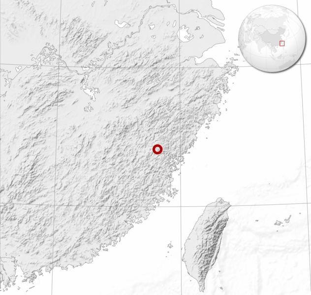 Abies beshanzuensis distribution map