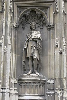 Aethelberht of Kent sculpture on Canterbury Cathedral