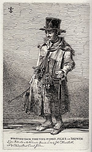 An itinerant salesman in ragged clothes selling toasting for Wellcome V0020377