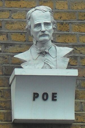 Bust of Edgar Allan Poe, Stoke Newington, London