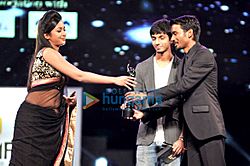 Catherine, Anirudh, Dhanush at 60th South Filmfare Awards 2013