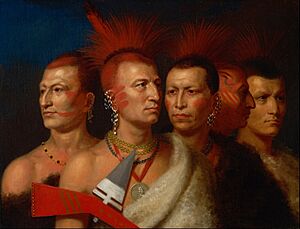 Charles Bird King - Young Omahaw, War Eagle, Little Missouri, and Pawnees - Google Art Project