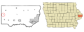 Clinton County Iowa Incorporated and Unincorporated areas Toronto Highlighted