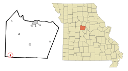 Location of Otterville, Missouri