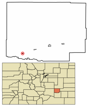 Location within Crowley County and Colorado