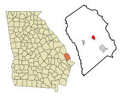 Location in Effingham County and the state of Georgia