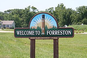 Sign leading into Forreston