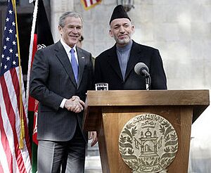 GW Bush and Hamid Karzai in Kabul 2006-03-01