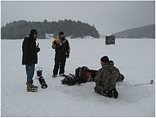 Ice Fishing on North Bay, Paudash Lake Ontario