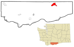 Location of Bickleton in Klickitat County, Washington
