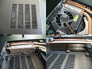 Laptop overheating due to dust-clogged internal heatsinks in 2.5 year old laptop