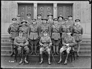 Major General Russell and staff officers at Divisional Headquarters, Leverkusen, Germany (21479355650)