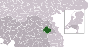 Highlighted position of Sint Anthonis in a municipal map of North Brabant