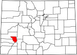 State map highlighting Ouray County