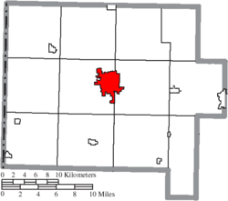 Location of Van Wert in Van Wert County