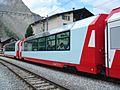 Matterhorn Gotthard Bahn panoramic coach Bp 4066 and 4064, built by Stadler at Randa VS