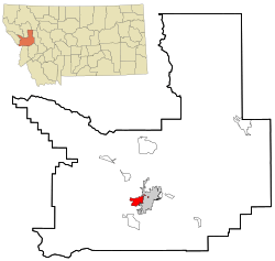 Location of Orchard Homes, Montana