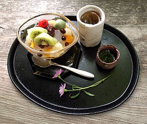 Mitsumame and tea by akira yamada.jpg