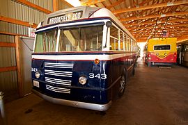 Montebello Municipal Bus Lines 17 at IRM, repainted as West Towns 343 (2015)