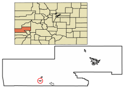 Location of Naturita in Montrose County, Colorado.
