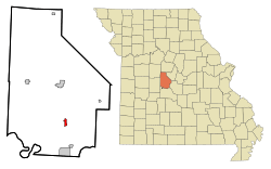 Location of Gravois Mills, Missouri