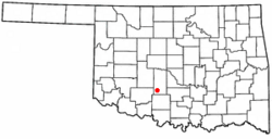 Location of Rush Springs, Oklahoma