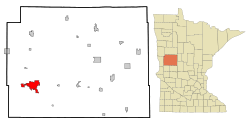 Location in Otter Tail County and the state of Minnesota